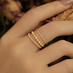 Oflye潮流饰品 素圈彩釉戒指女多件套戒小众设计开口戒食指戒