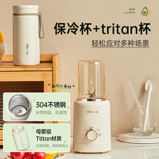 【限量清货最后1个】小熊保冷杯榨汁杯（双杯）多功能冰沙机榨汁机电动料理机便携 商品图2