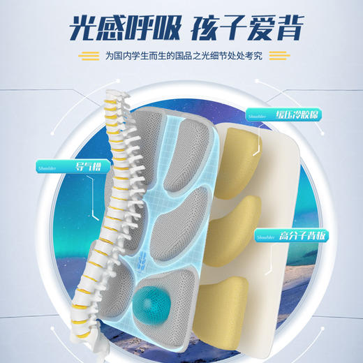 乐同 牛顿及光系列护脊减负小学生书包 | 护脊升级、不压肩、小身形、大容量、科学分区、收纳力强 商品图5