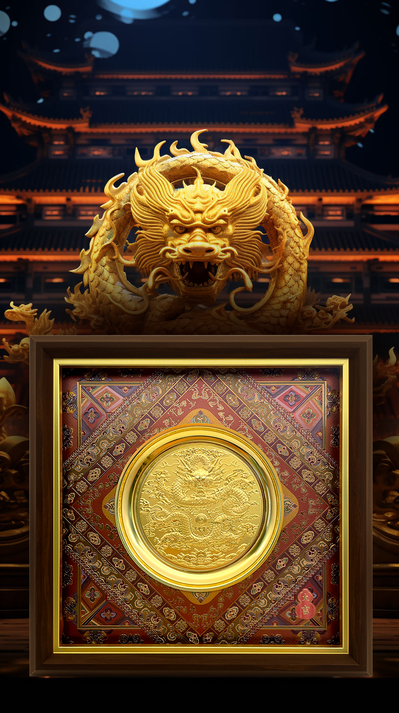 万代兴隆高浮雕足金艺术版画（仅接受定制）