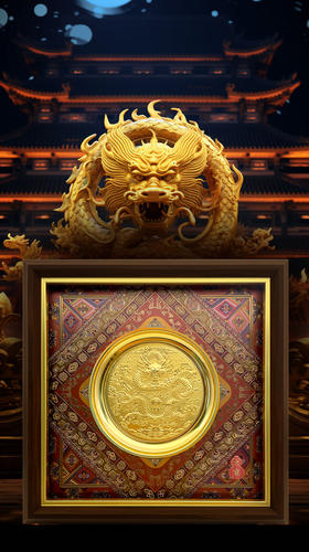 万代兴隆高浮雕足金艺术版画（仅接受定制）