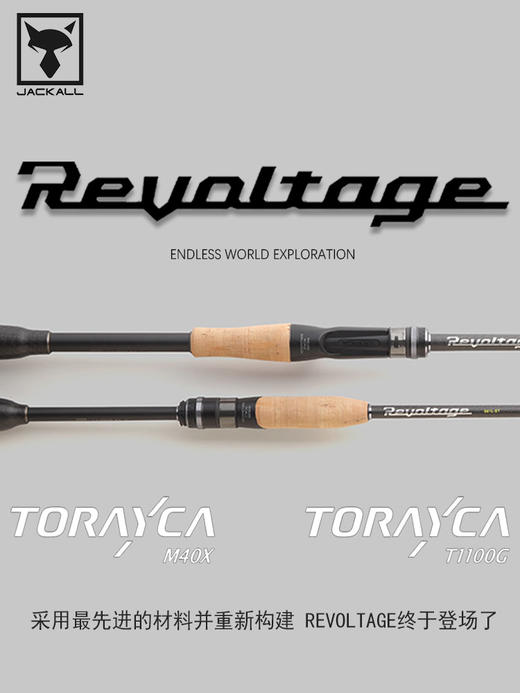 JACKALL负电压二代REVOLTAGE-Ⅱ2023款RV2软木手把独节路亚竿 商品图1