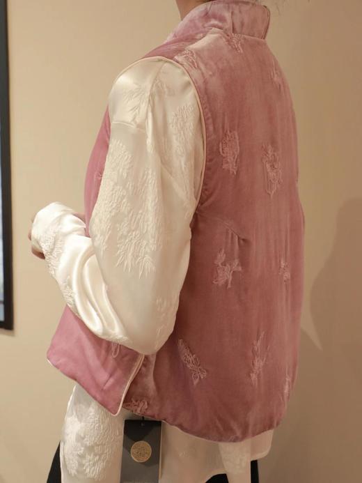 瑕疵|盛唐牡丹|双面穿真丝丝绒绣花马甲（夹薄棉） 商品图2