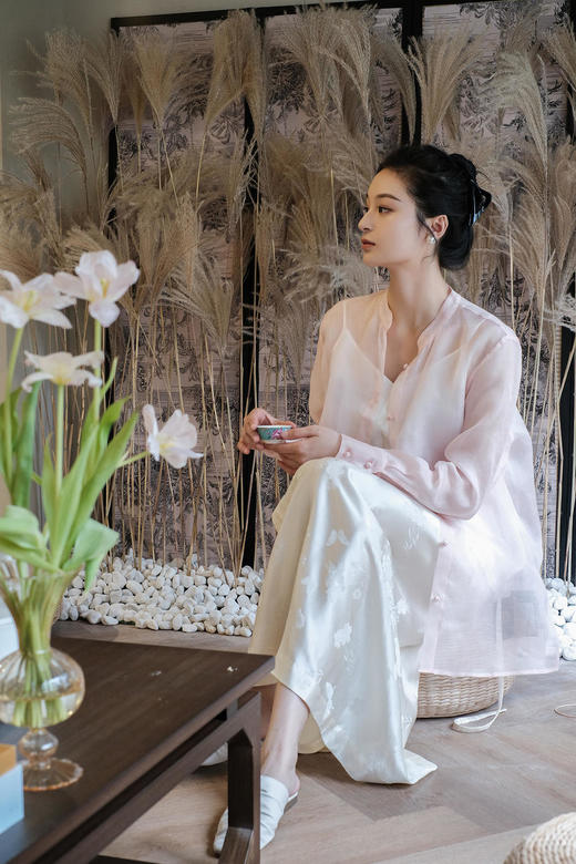 瑕疵| 盛唐牡丹 | 真丝提花花香引蝶一片式半裙(夹棉) [特价品](特殊商品不退不换) 商品图2