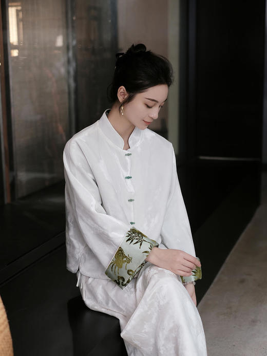 盛唐牡丹 |真丝漳绒兰芝常生双面穿对襟外套 商品图6