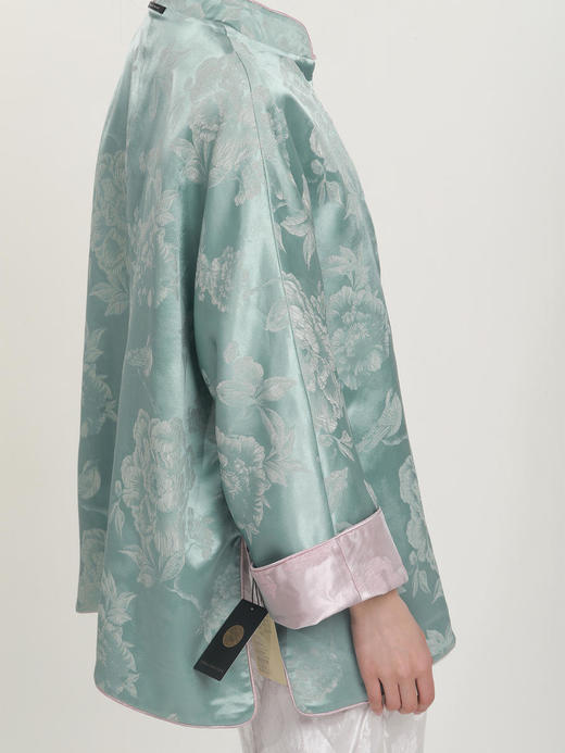 盛唐牡丹 | 松鼠葡萄真丝立领对襟外套(不夹棉-松鼠葡萄闪光面料款) 商品图11