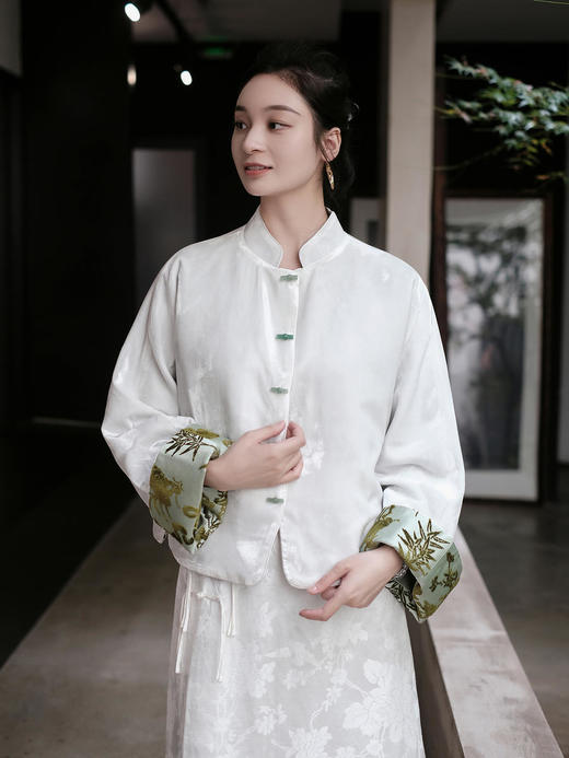 盛唐牡丹 |真丝漳绒兰芝常生双面穿对襟外套 商品图7