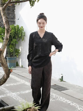 盛唐牡丹 |真丝蝶恋花女上衣-半丝[特价品]