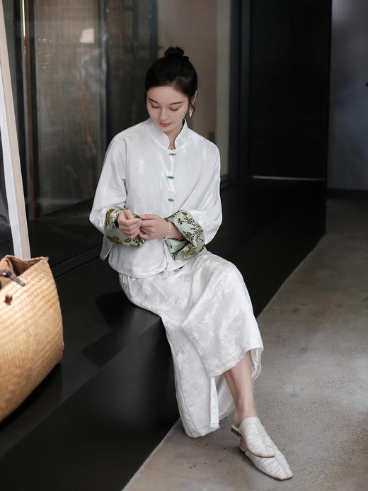 盛唐牡丹 |真丝漳绒兰芝常生双面穿对襟外套 商品图9