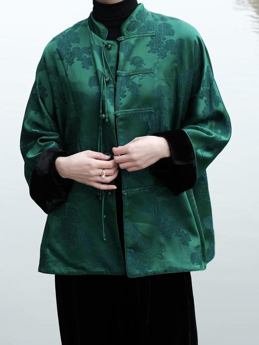 瑕疵|盛唐牡丹 |双面松鼠葡萄纹女外套/丝绒正反两穿 (不夹棉)[特价品] 商品图2