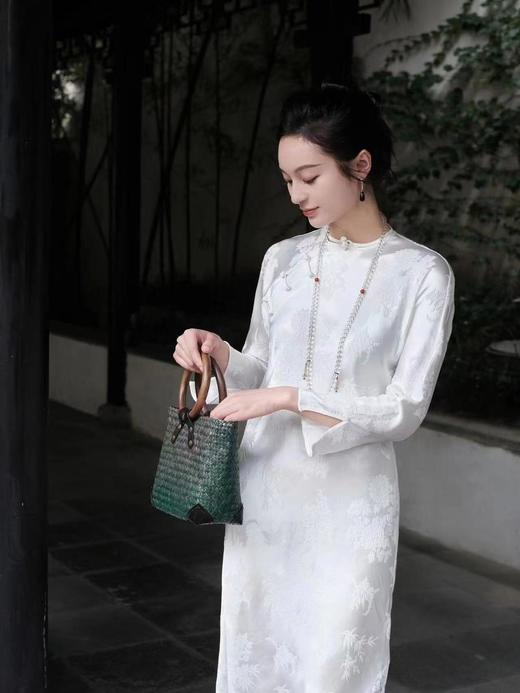 盛唐牡丹|真丝梅兰竹菊斜襟旗袍裙 商品图2