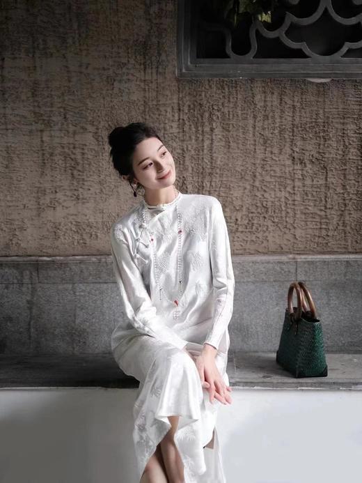 盛唐牡丹|真丝梅兰竹菊斜襟旗袍裙 商品图11