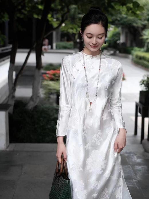 盛唐牡丹|真丝梅兰竹菊斜襟旗袍裙 商品图1