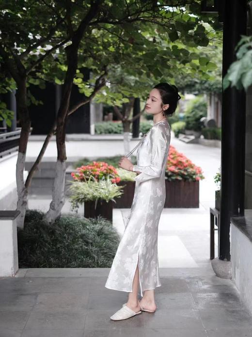 盛唐牡丹|真丝梅兰竹菊斜襟旗袍裙 商品图13