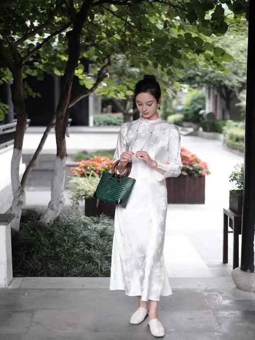 盛唐牡丹|真丝梅兰竹菊斜襟旗袍裙 商品图9