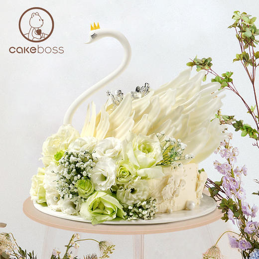 【38女神专享】鲜花天鹅奶油果酱夹心蛋糕  商品图5