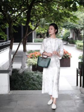 盛唐牡丹|真丝梅兰竹菊斜襟旗袍裙