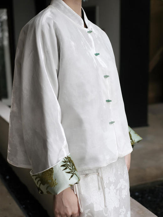 盛唐牡丹 |真丝漳绒兰芝常生双面穿对襟外套 商品图8