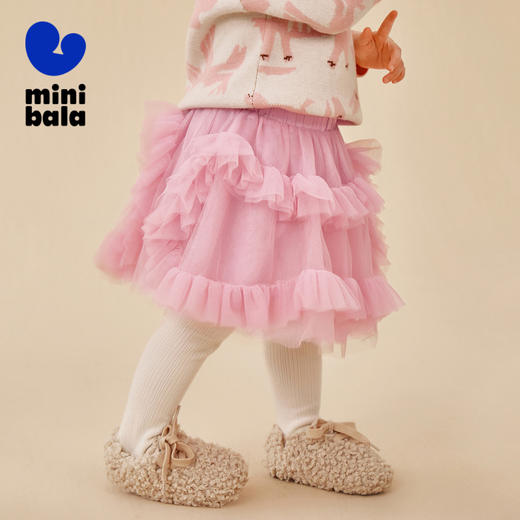迷你巴拉女童公主裙秋冬新款宝宝网纱甜美时尚儿童短裙 商品图1