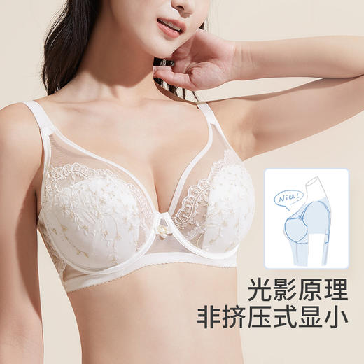 【浮雕花海】奶糖派大胸显小全罩杯内衣蕾丝精美刺绣大码文胸女 商品图2