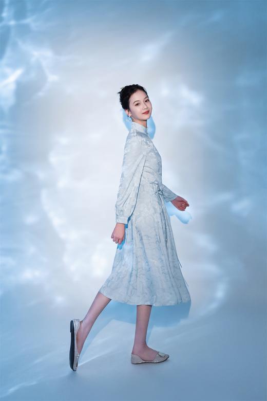 荷言GL 捣练子 水蓝色旗袍连衣裙 商品图4