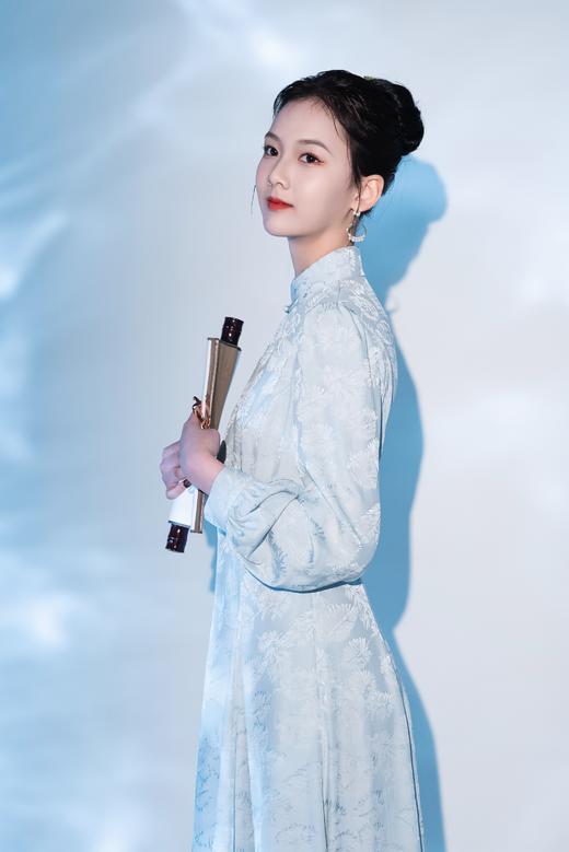 荷言GL 捣练子 水蓝色旗袍连衣裙 商品图3