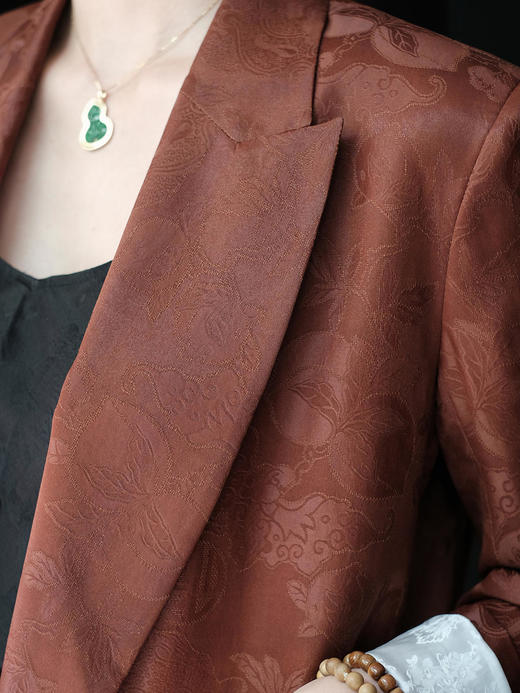 盛唐牡丹|一抹红云,人间纱红云纱西服 商品图4