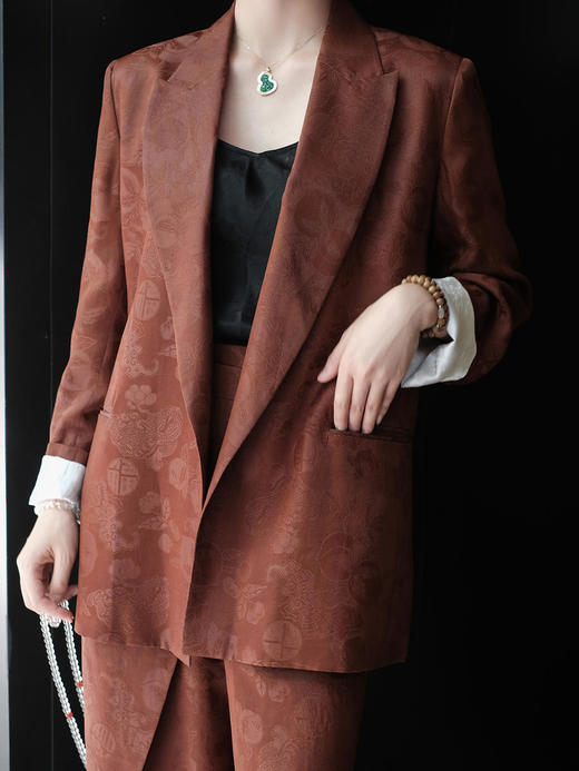 盛唐牡丹|一抹红云,人间纱红云纱西服 商品图1