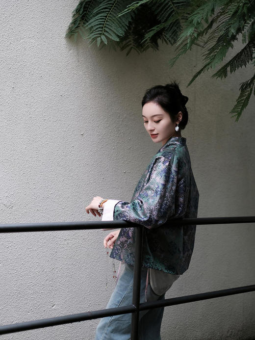 瑕疵| 盛唐牡丹 |万寿无疆牡丹纹重缎宋锦新中式外套(不夹棉) [特价品](特殊商品不退不换) 商品图4