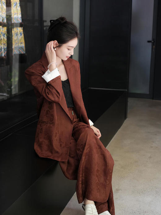 盛唐牡丹|一抹红云,人间纱红云纱西服 商品图5