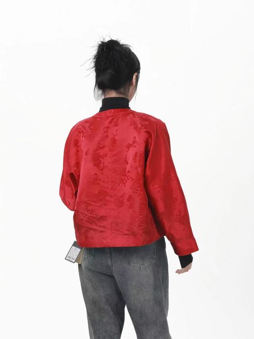 盛唐牡丹 |真丝花蕾缎女外套-钉珠款(钉珠花纹随机） 商品图4