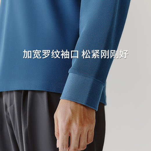 Threegun三枪 【珠地网眼】翻领商务休闲男士长袖上衣POLO衫-10525A011 商品图9