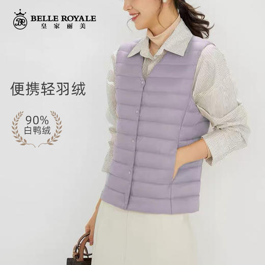 优衣库同款秋冬轻薄羽绒马甲女V领马夹内穿圆领内胆SZ2748 商品图2