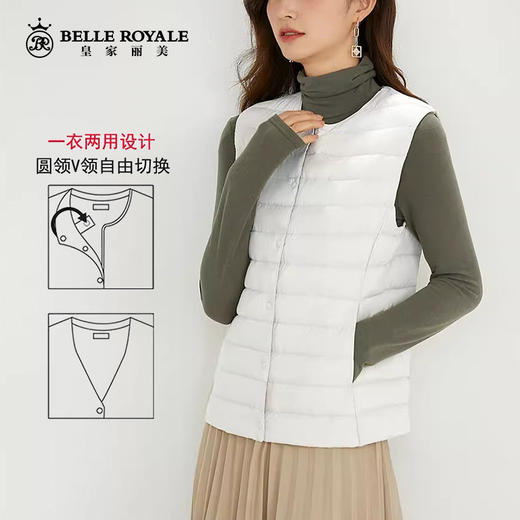 优衣库同款秋冬轻薄羽绒马甲女V领马夹内穿圆领内胆SZ2748 商品图0