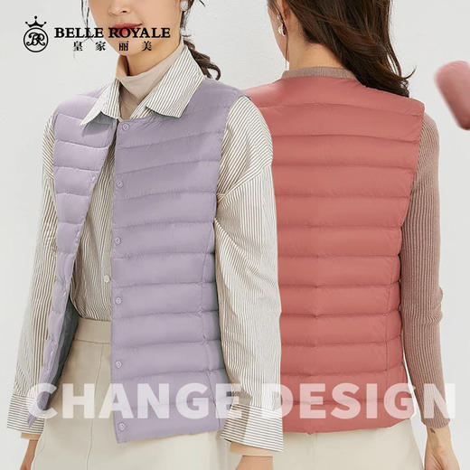 优衣库同款秋冬轻薄羽绒马甲女V领马夹内穿圆领内胆SZ2748 商品图3