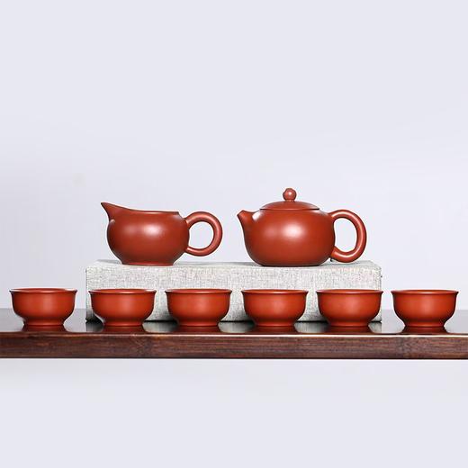 【样品特惠5折，仅1套无原包装，无货退款】智慧-宜兴紫砂原矿大红袍西施壶功夫茶套组（1壶1海6杯） 商品图1