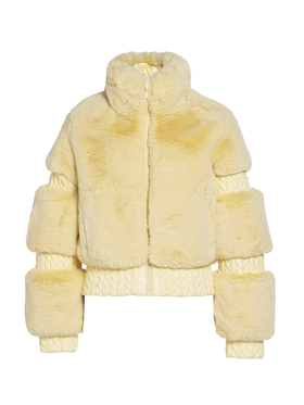 Goldbergh - Furry Ski Jacket - Pastel Yellow - 女装 - 滑雪夹克 - 黄色