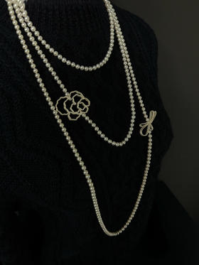 北京仓｜Petra Dömling-Allure-丝带 珍珠 长项链［德国设计师］