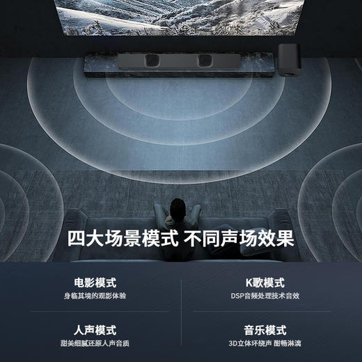 美国 VIMISS 家庭娱乐中心 高清影院卡拉OK回音璧 无线低音炮双无线麦克风套装 商品图5