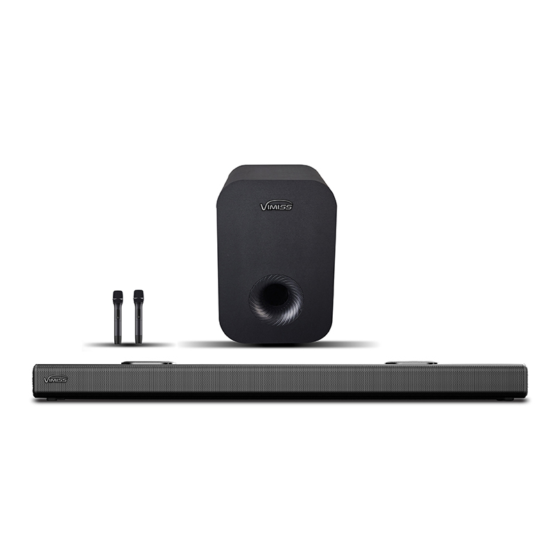 美国 VIMISS 家庭娱乐中心 高清影院卡拉OK回音璧 无线低音炮双无线麦克风套装