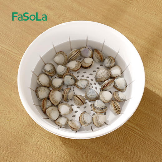 FaSoLa双层洗菜盆沥水篮厨房洗水果盘客厅家用多功能洗菜盆菜篮 商品图8