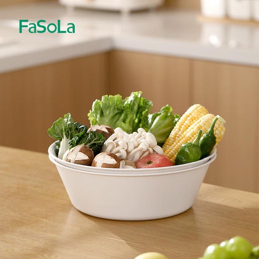 FaSoLa双层洗菜盆沥水篮厨房洗水果盘客厅家用多功能洗菜盆菜篮 商品图2