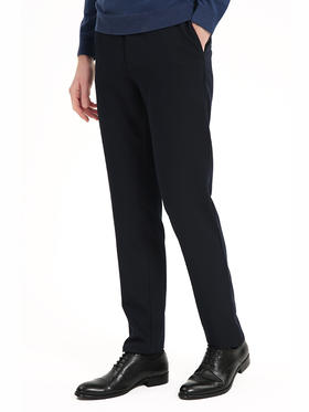 callisto深蓝色精选羊绒及莫代尔混纺休闲裤 FSCPW026C