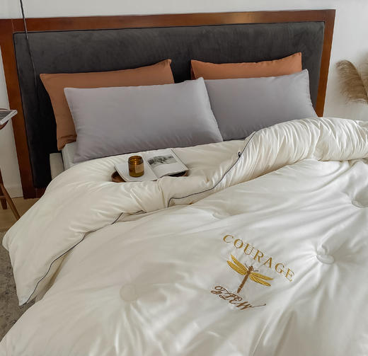 【限时秒杀】自然醒蜻蜓刺绣大豆被轻奢款四季被子春秋被超柔冬被LFS（不参与优惠券） 商品图8