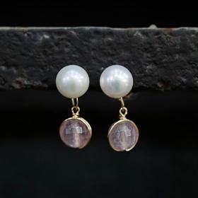 SpoiledBrat Jewelry粉晶石天河石耳夹