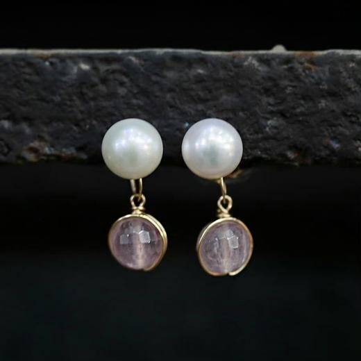 SpoiledBrat Jewelry粉晶石天河石耳夹 商品图0