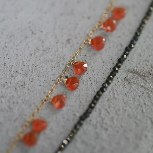 SpoiledBrat Jewelry 橘玛瑙 月光石 不规则项链 商品图2