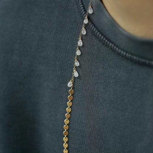 SpoiledBrat Jewelry 橘玛瑙 月光石 不规则项链 商品图3