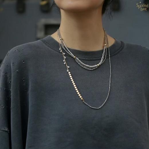 SpoiledBrat Jewelry 橘玛瑙 月光石 不规则项链 商品图5