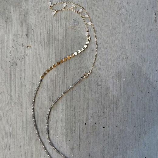 SpoiledBrat Jewelry 橘玛瑙 月光石 不规则项链 商品图4